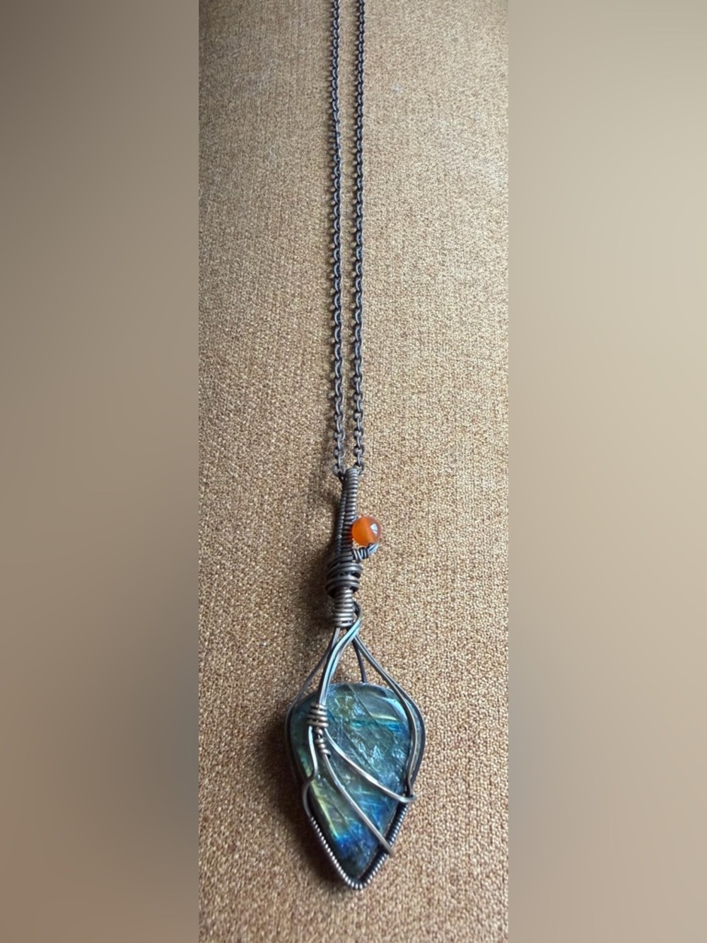 Copper Wrapped Labradorite Necklace - Picture 11 of 11